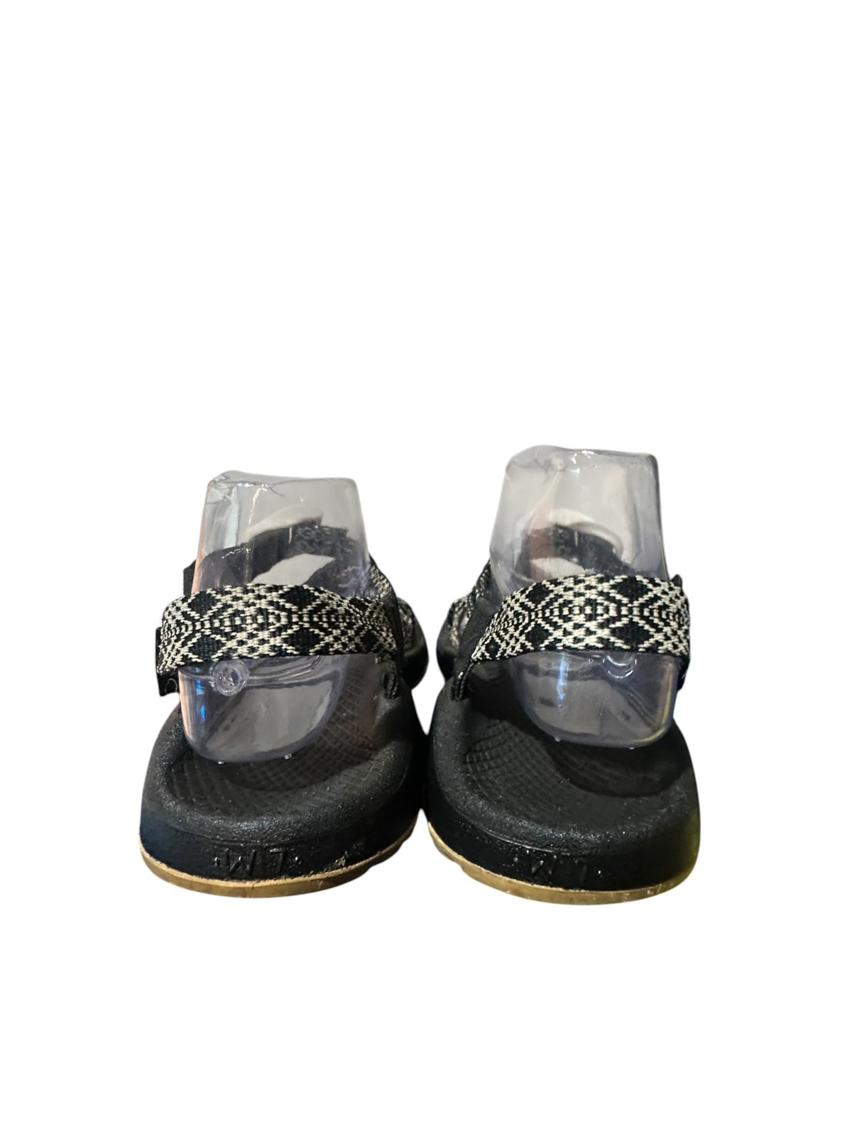 Chaco Z / Cloud X2 Sport Sandal Black White Aztec Adj Strap Toe Loop Womens Sz 7