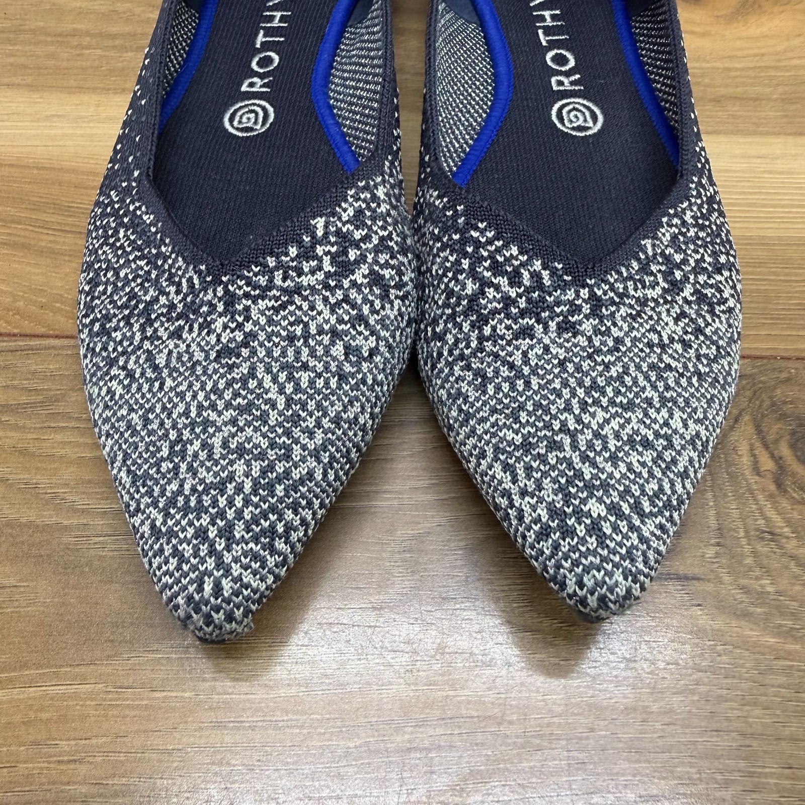 Rothys Point Flats Midnight Sparkle 9.5 Modern Minimalist Casual Office
