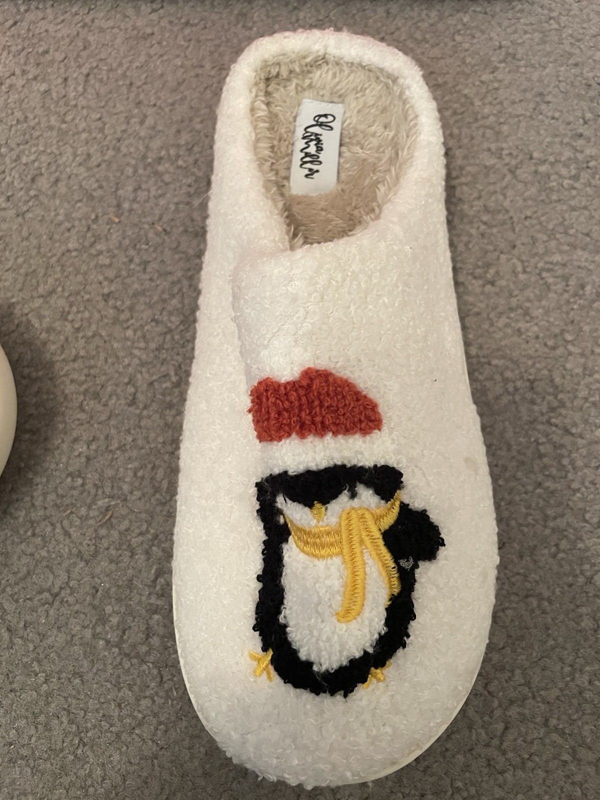 Olivia Miller Holiday Penguin Scuff Slipper womens Large L 10/11 New In Box Shoe