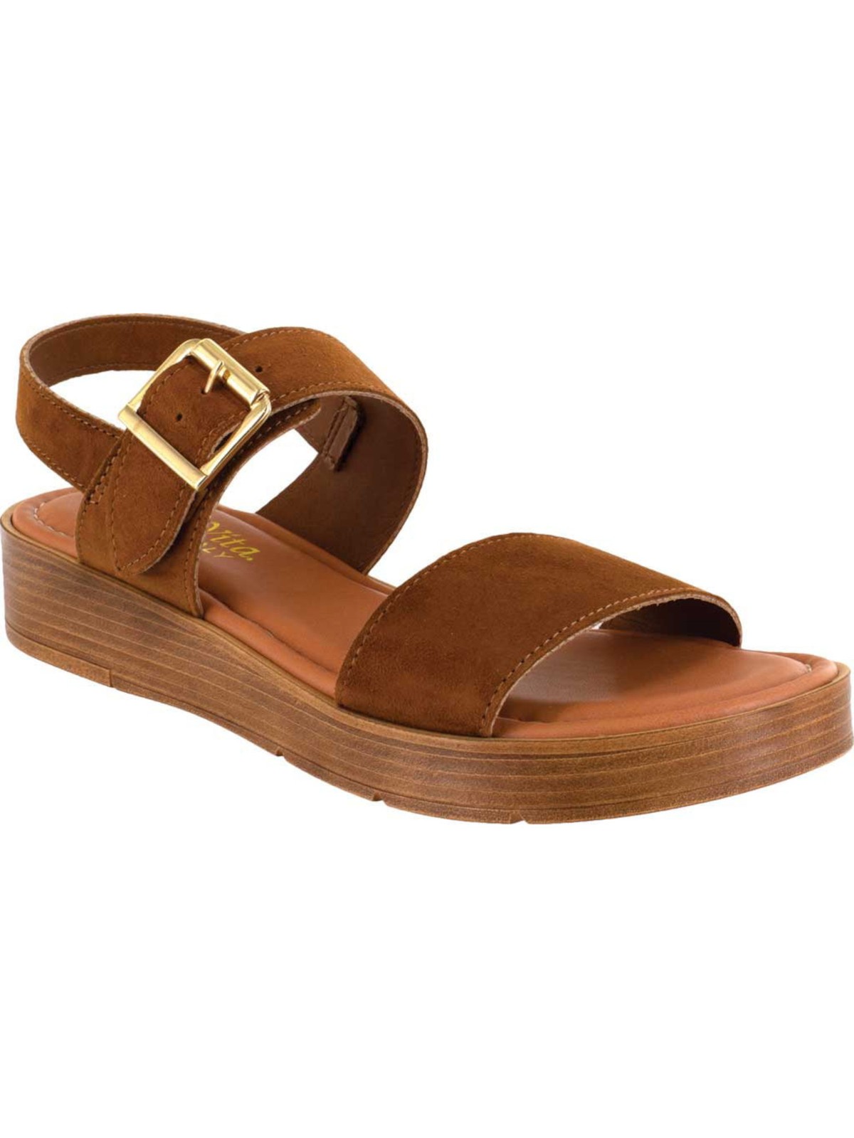 BELLA VITA Womens Brown 0.5″ Platform Tay-italy Wedge Slingback Sandal 6.5 M