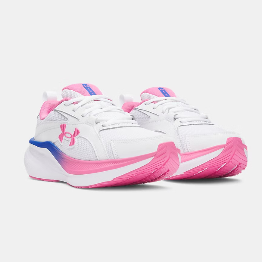 AUTH Under Armour Charged+ Assert 11 Women’s Running Shoes White Pink Cushion