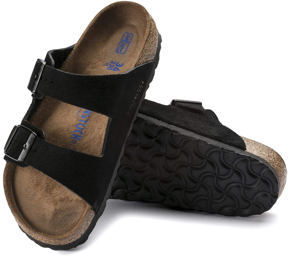 New Birkenstock Arizona Soft Footbed Sandals – Suede Leather Black