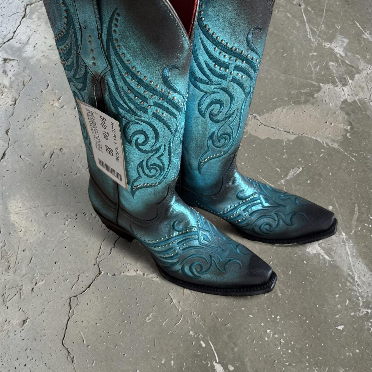 Ferrini Masquerade Metallic Blue Snip Toe Boots