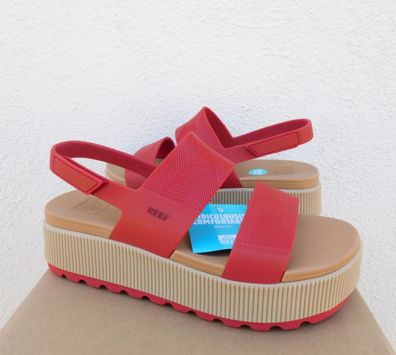 REEF RED WATER VISTA HIGHER 2 1/2″ PLATFORM SANDALS, WOMEN US 10/ EUR 41 ~NWT