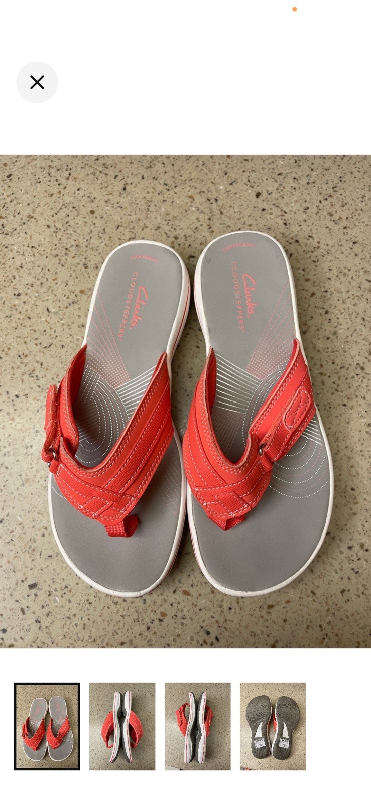 Clarks Women’s Comfort Thong Coral Sandal Size 6