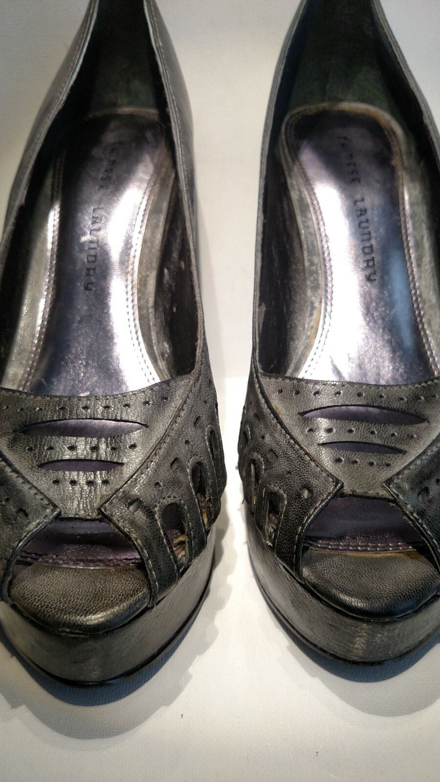 CHINESE LAUNDRY Sz9m gray leather 5.5inch heel 1.1inch platform