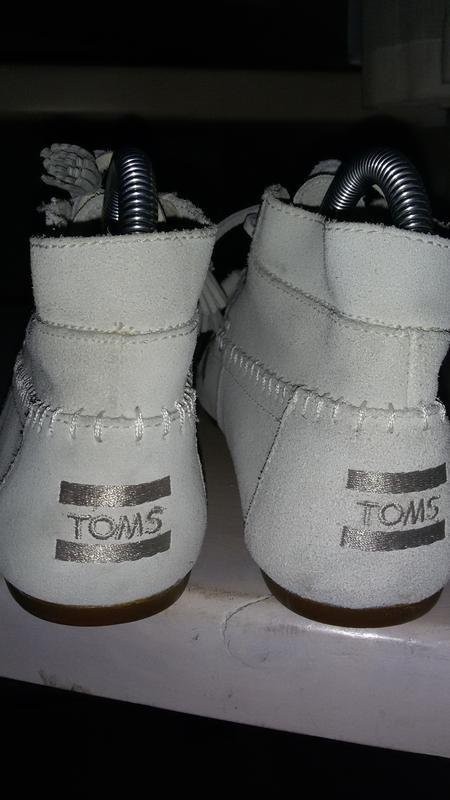 Women Toms Boots White Suede 38