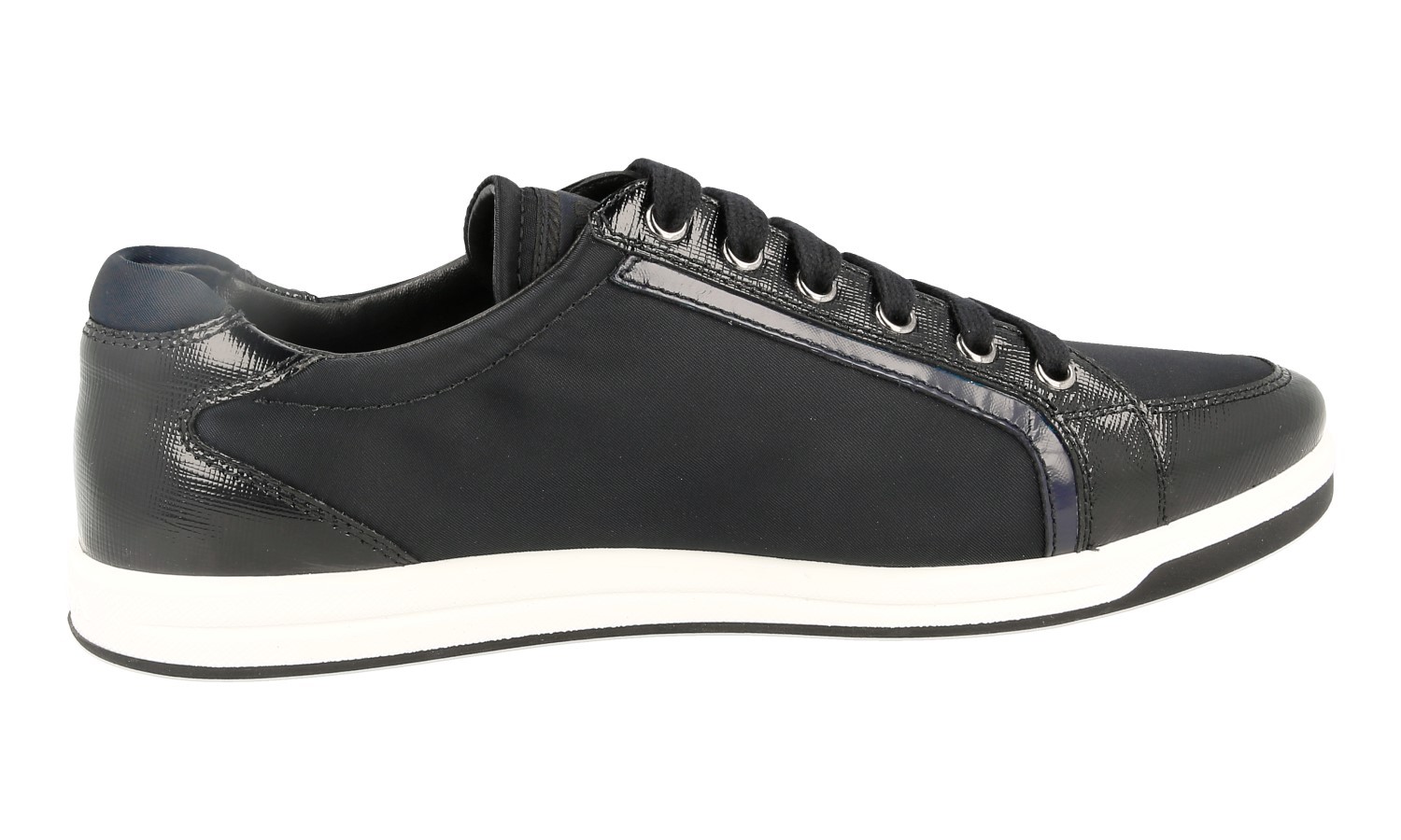 PRADA Leather Nylon Downtown Sneakers 3E5892 Black White NEW – US 6.5 EU 36,5