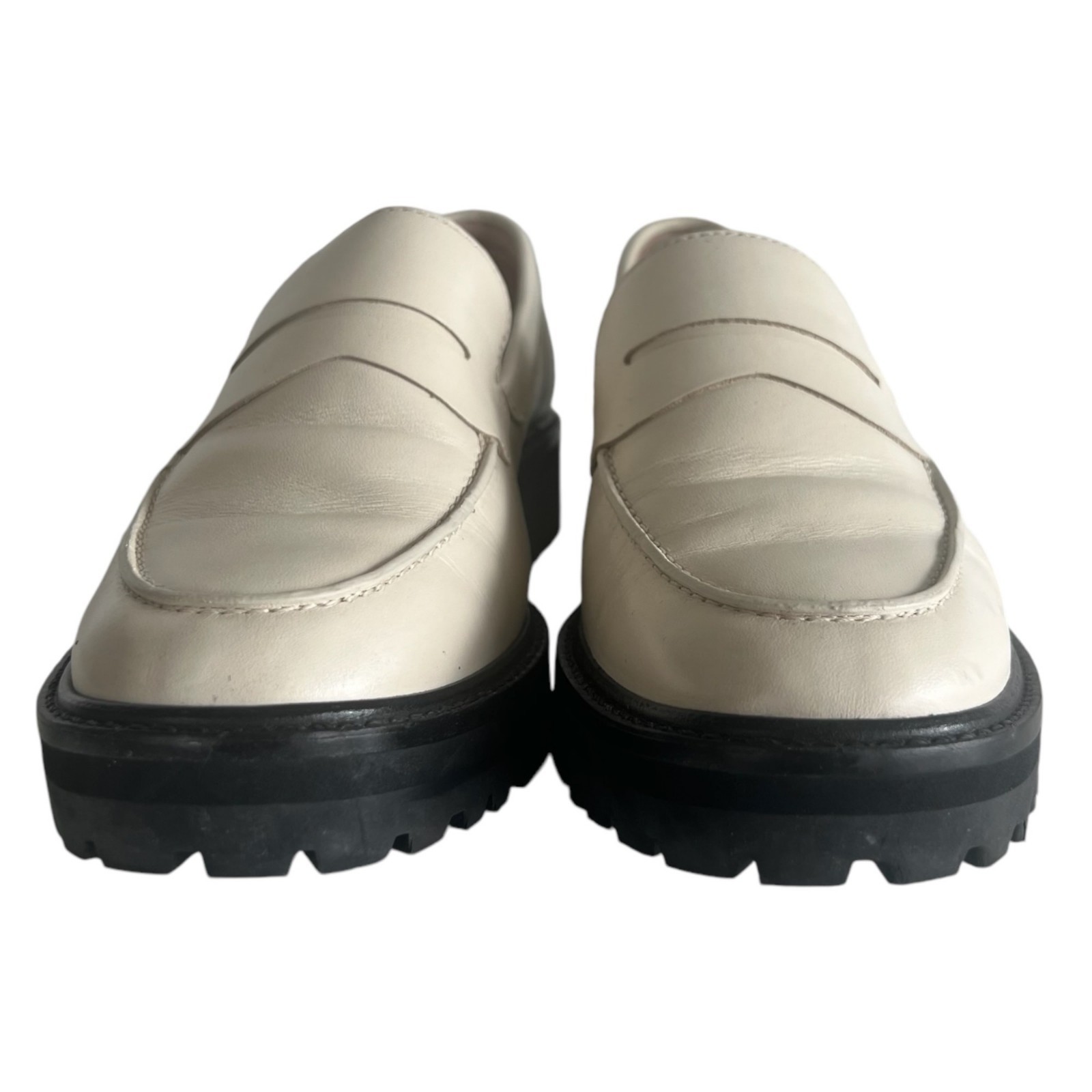 EVERLANE The Lug Sole Loafer 9.5 Chunky Parchment Cream Ivory Leather Platform