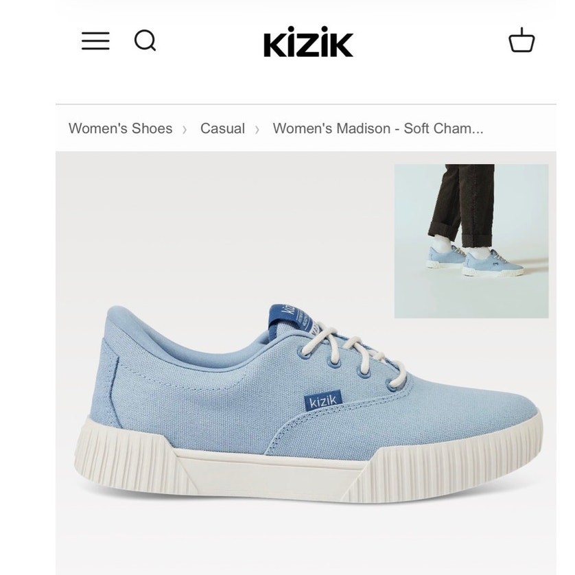 Kizik Women’s Madison Soft Chambray Slip-on Sneaker- Fantastic Shoe! Sz 9