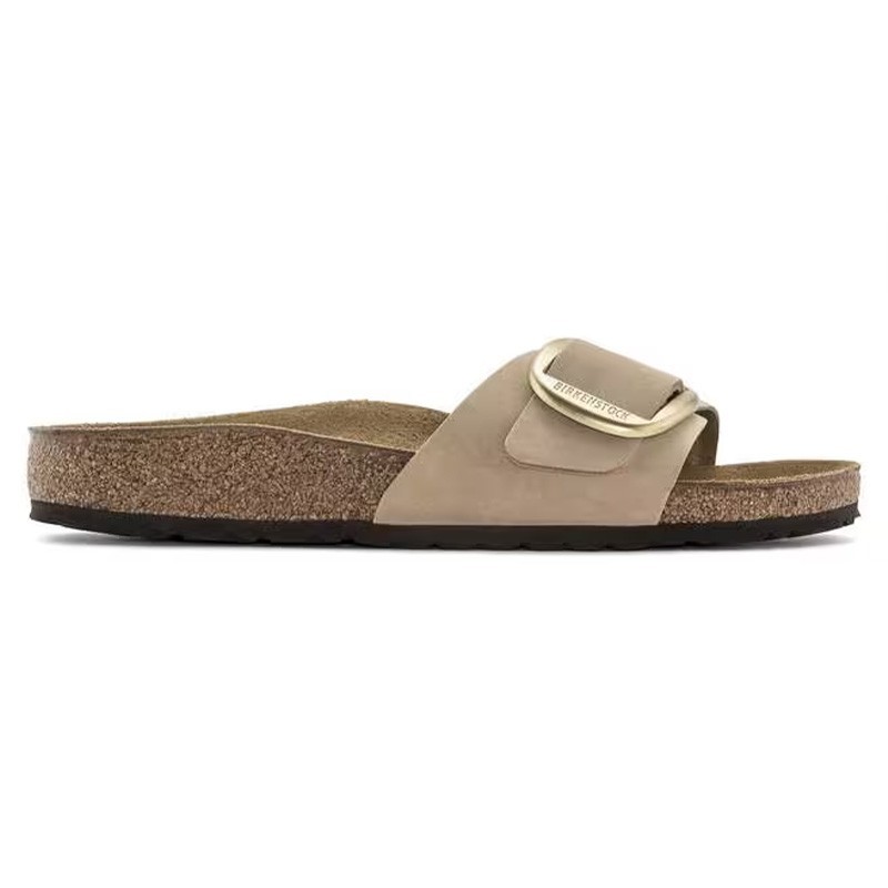Birkenstock Madrid Big Buckle Sandcastle Nubuck Leather Women’s Sandals Narrow