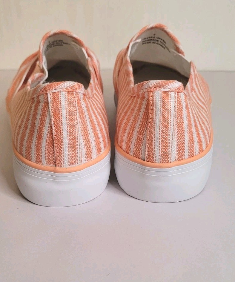 Talbots Jaden Knot Stripe Linen Platform Slip-On Summer Sneakers Size 7 NEW