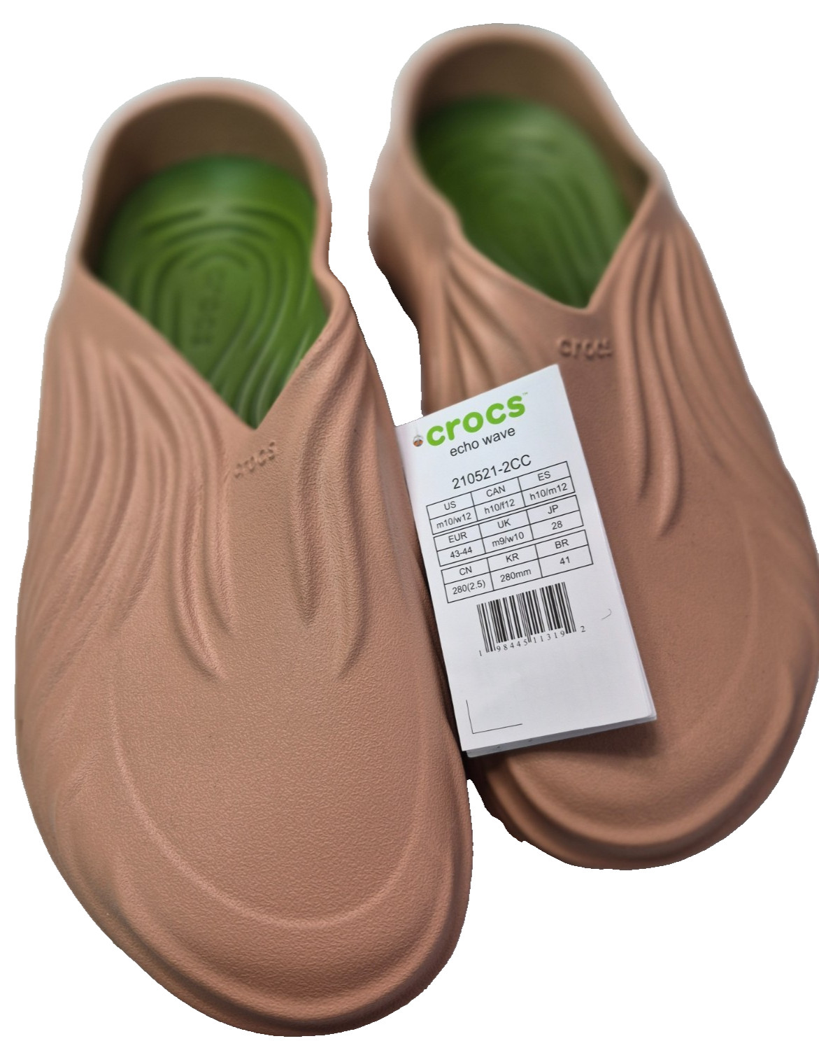 Crocs Unisex-Adult Pull-On Echo Wave Clogs, Cork Brown, M10 | W12