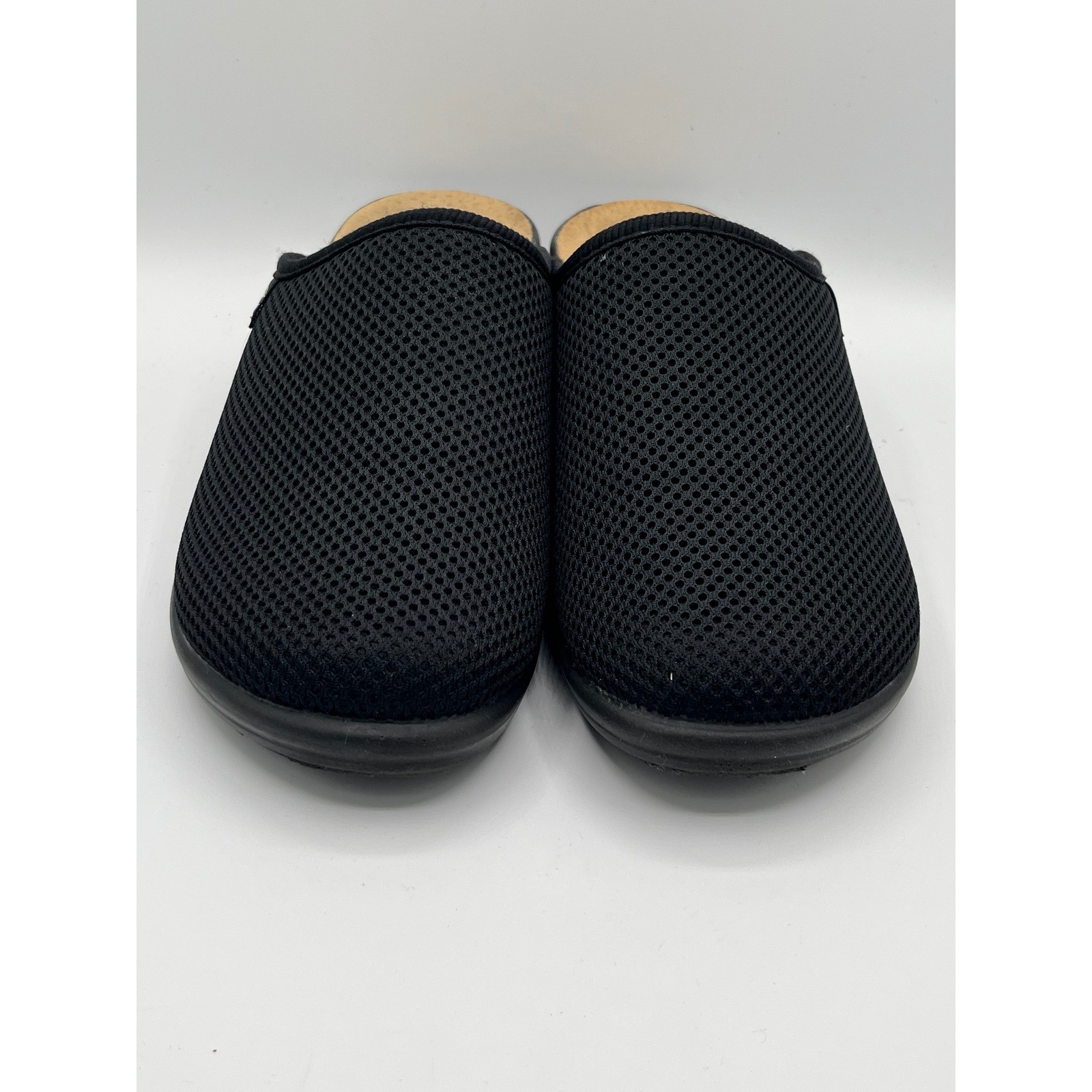 Fly Flot Women Black Mesh Anatomic Anti-Shock Clogs Mules Italy Sz EU40 US 9