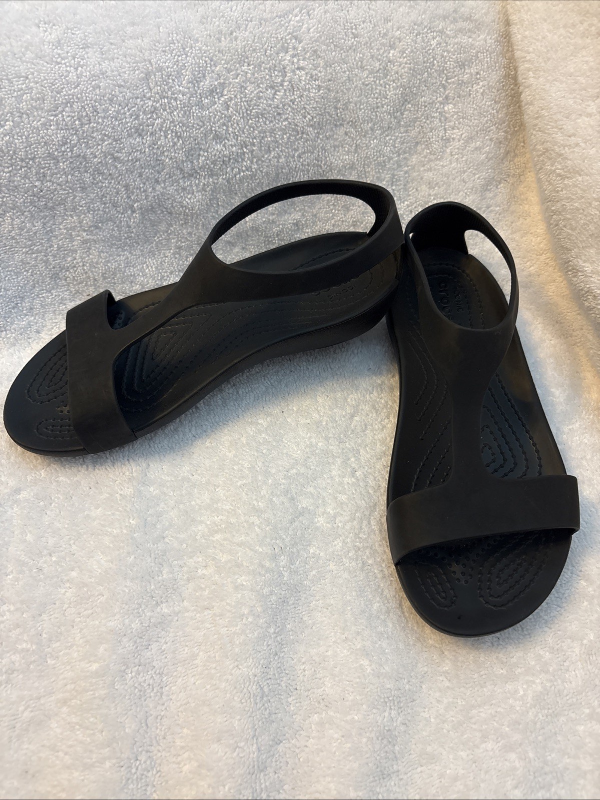 Crocs Serena Sandals Shoes Black Women’s, 5 Excellent Condition