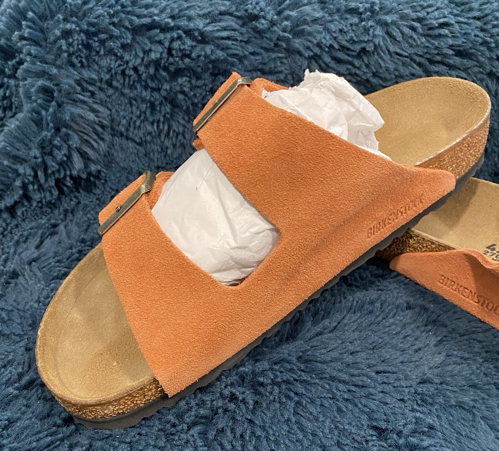Birkenstock Arizona Soft Footbed Sandals – Dark Rust Suede – EU 42 (W 11 / M 9)
