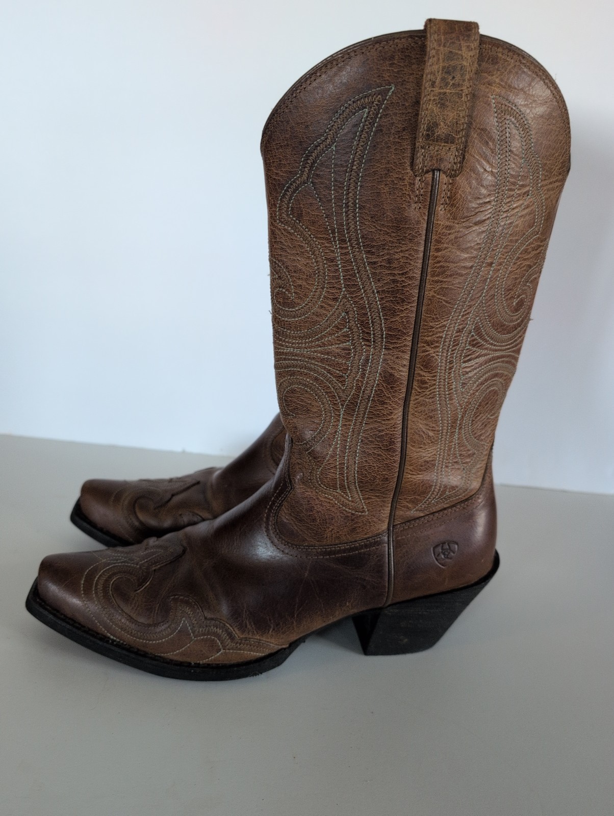 Ariat Womens Round Up Brown Wingtip Snip Toe Boots 4LR Size 9 B 10015290 Classy