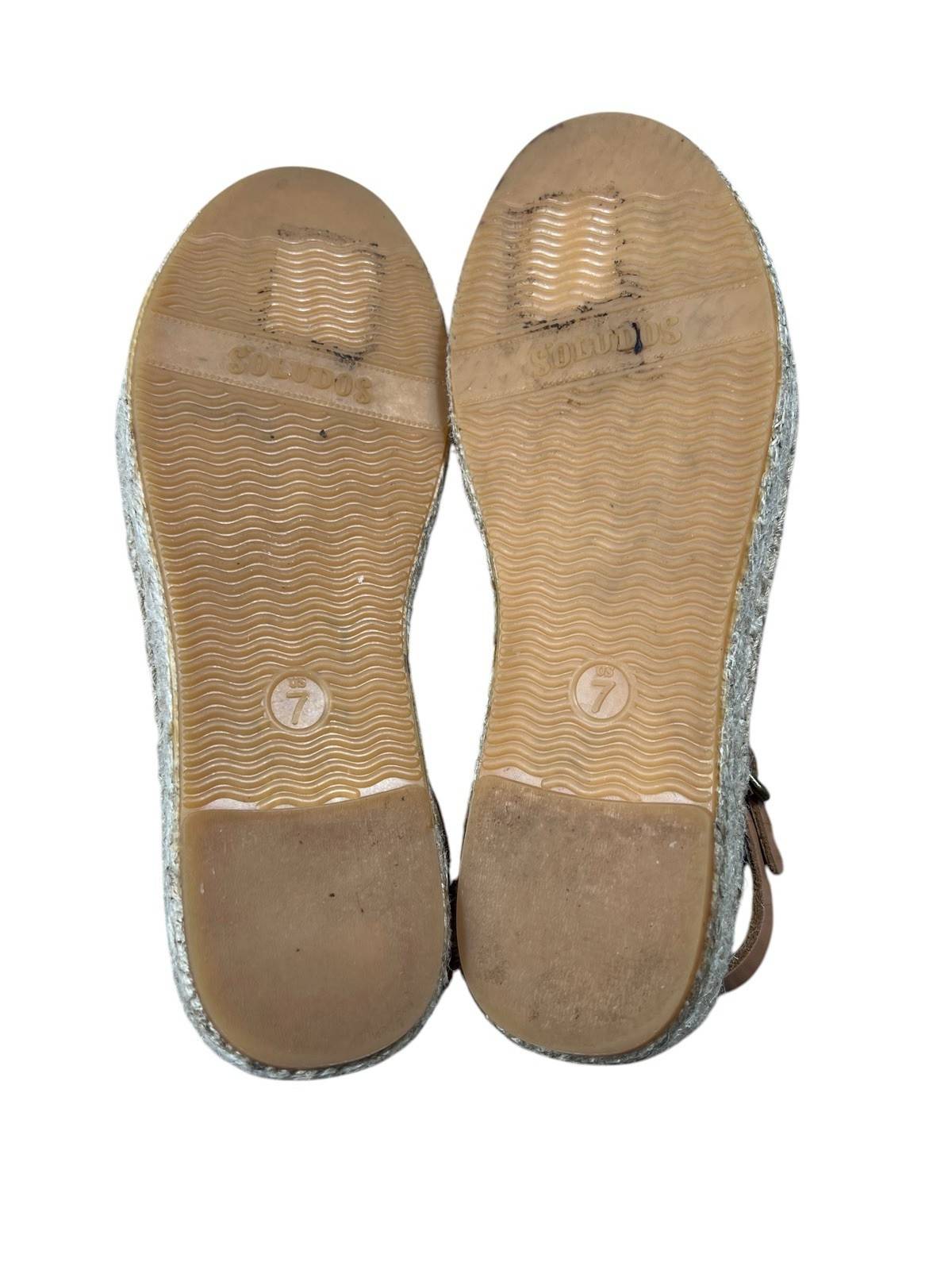 Women’s SOLUDOS ELOISE ESPADRILLE SANDAL tan/camel leather size 7 braided jute