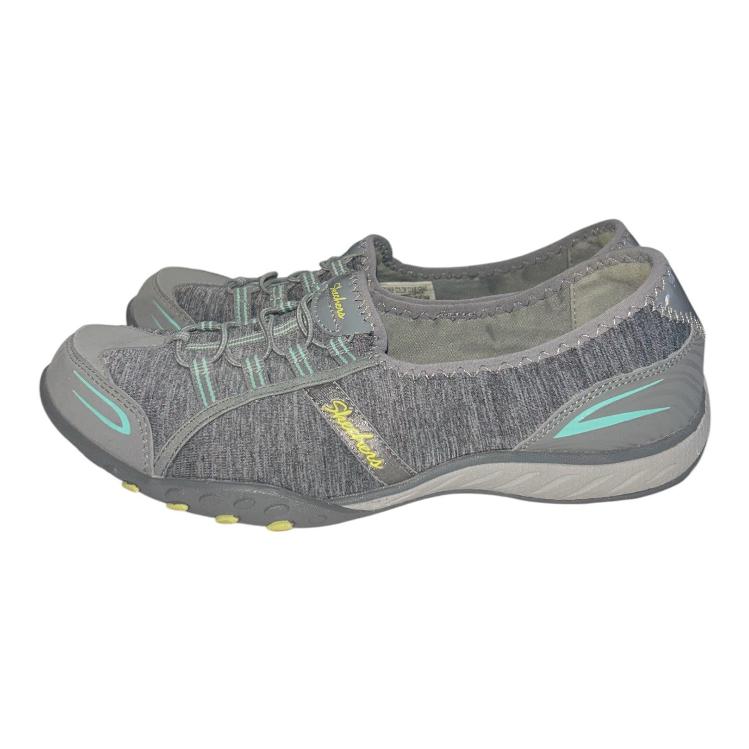 Skechers Relaxed Fit Bungee Slip On Sneakers Grey Mint SN 22468 Womens 8
