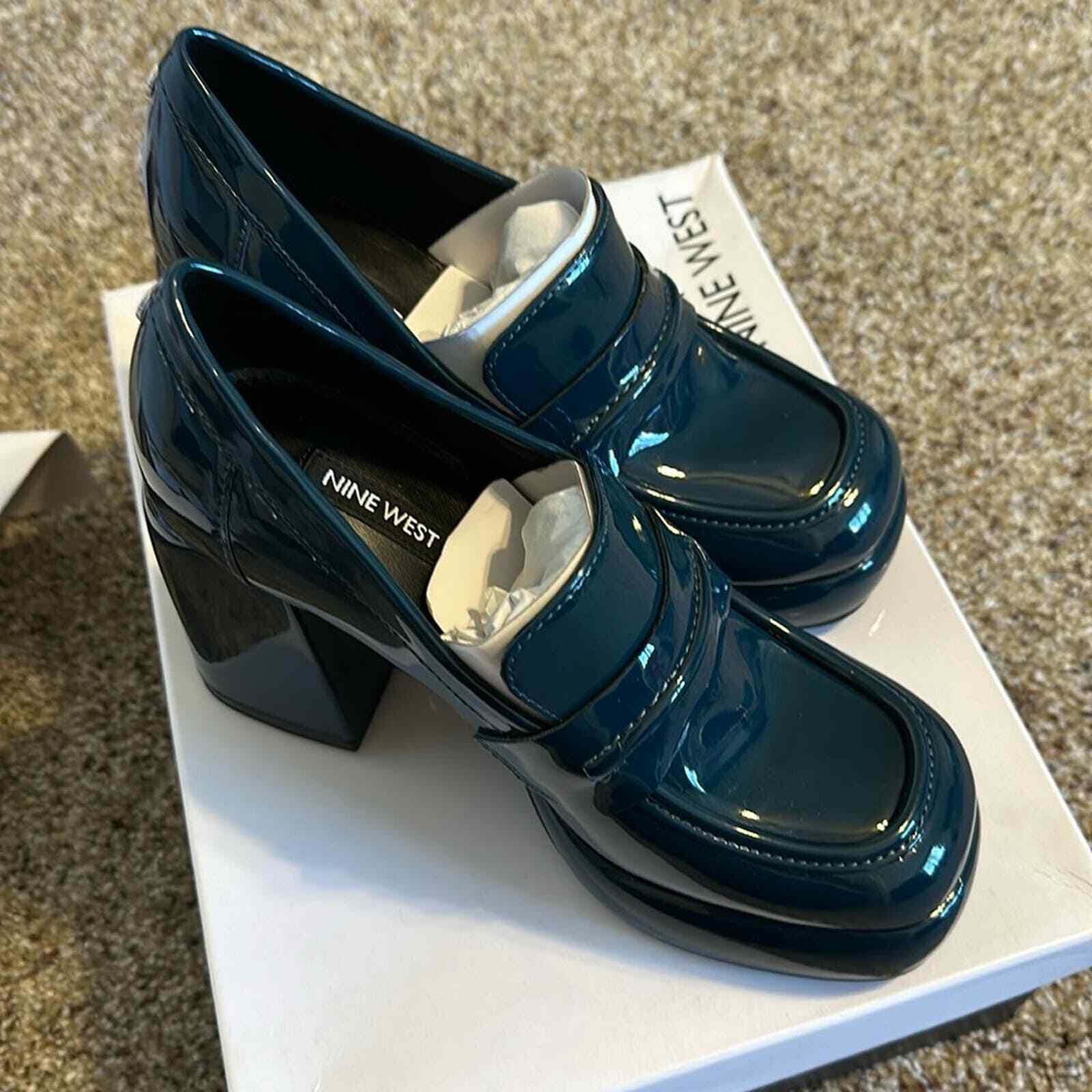 NIB-Nine West Square Toe Casual Style Street Style Plain Block Heels