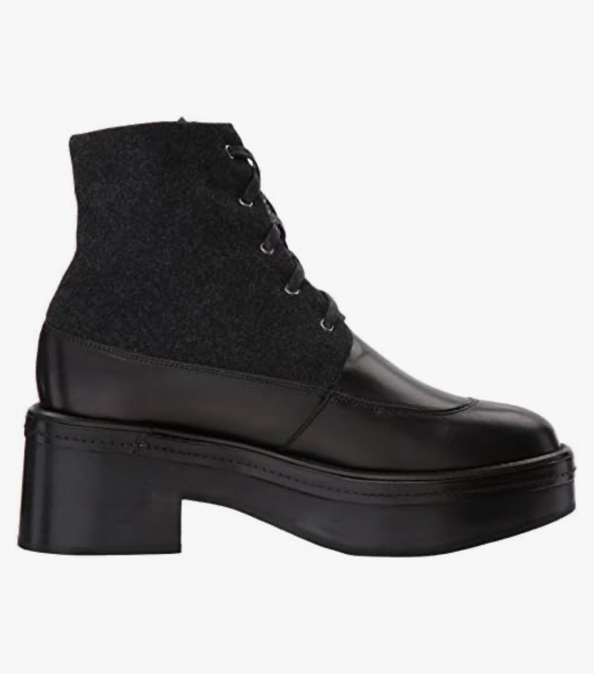 Rachel Comey Xander Clog Boots Black Shearling Lined Lace Up 8 Winter Fall Shoes