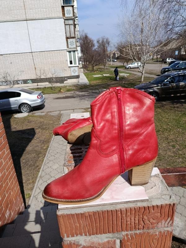 women boots red leather 40