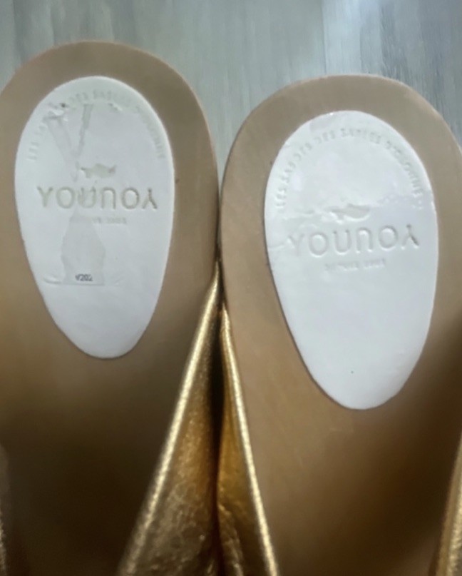 Sabot Youyou YURI LAMINATO GOLD CLOG size 8.5