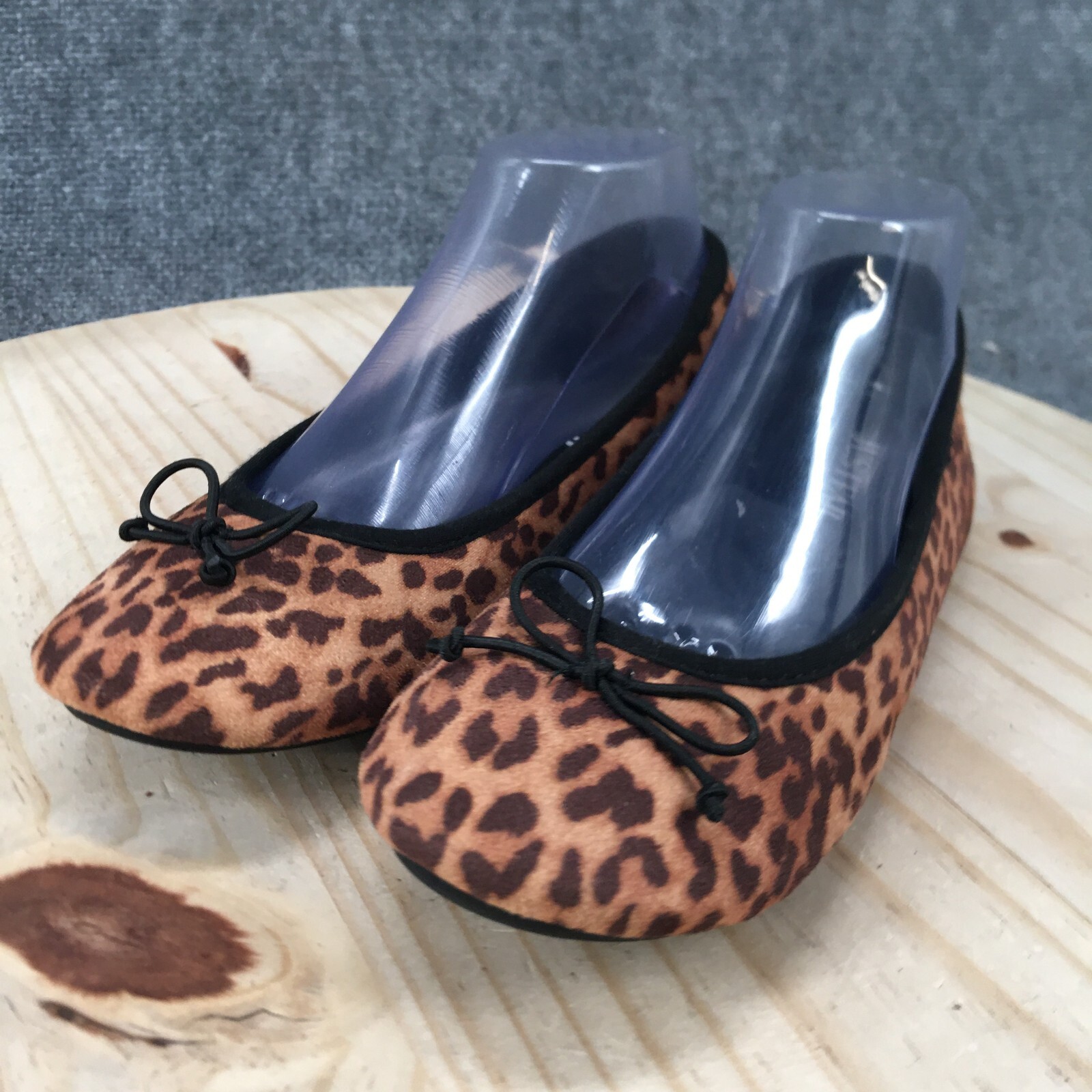 Justfab Shoes Womens 9 Ballet Flats Brown Cheetah Print Slip On Casual Comfort