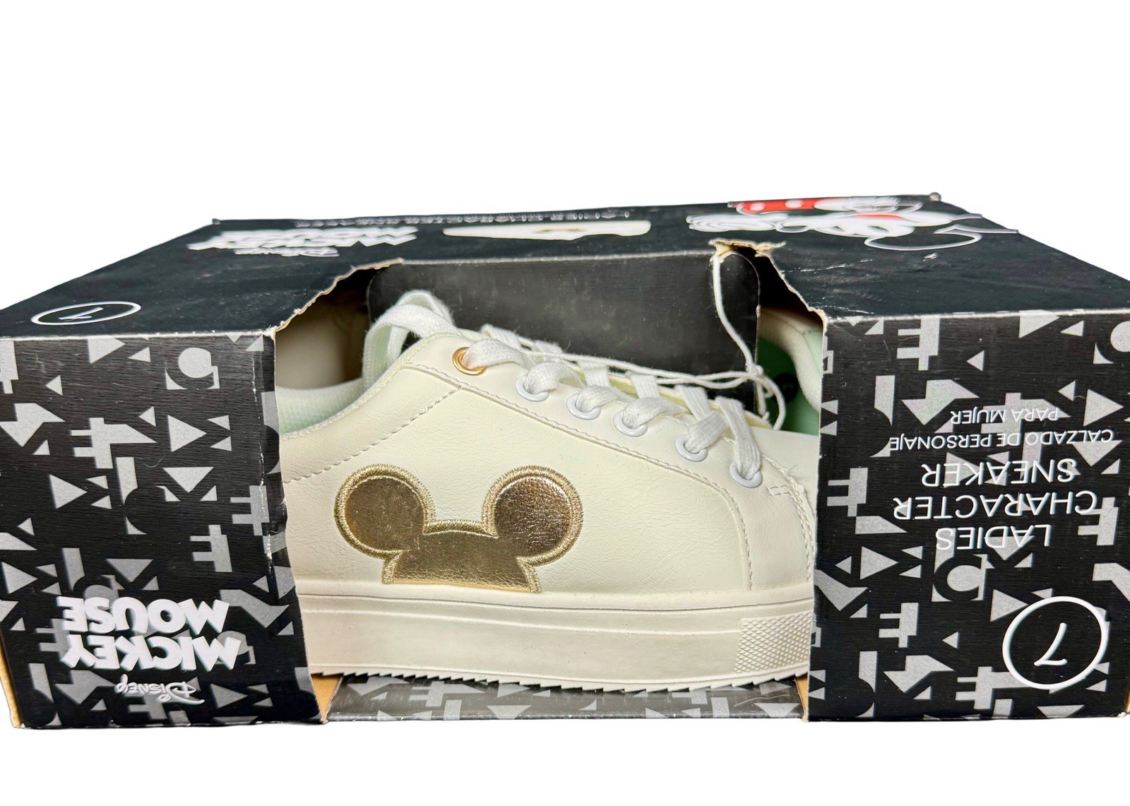 Disney Mickey Mouse Ladies Character Sneakers Size 7 New In Box