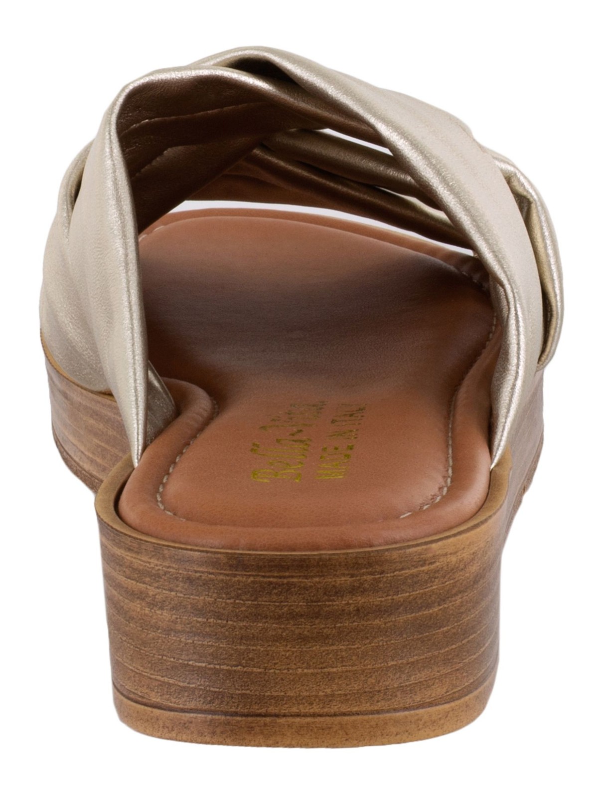 BELLA VITA Womens Gold 0.5″ Platform Tor-italy Wedge Slide Sals 8.5 M
