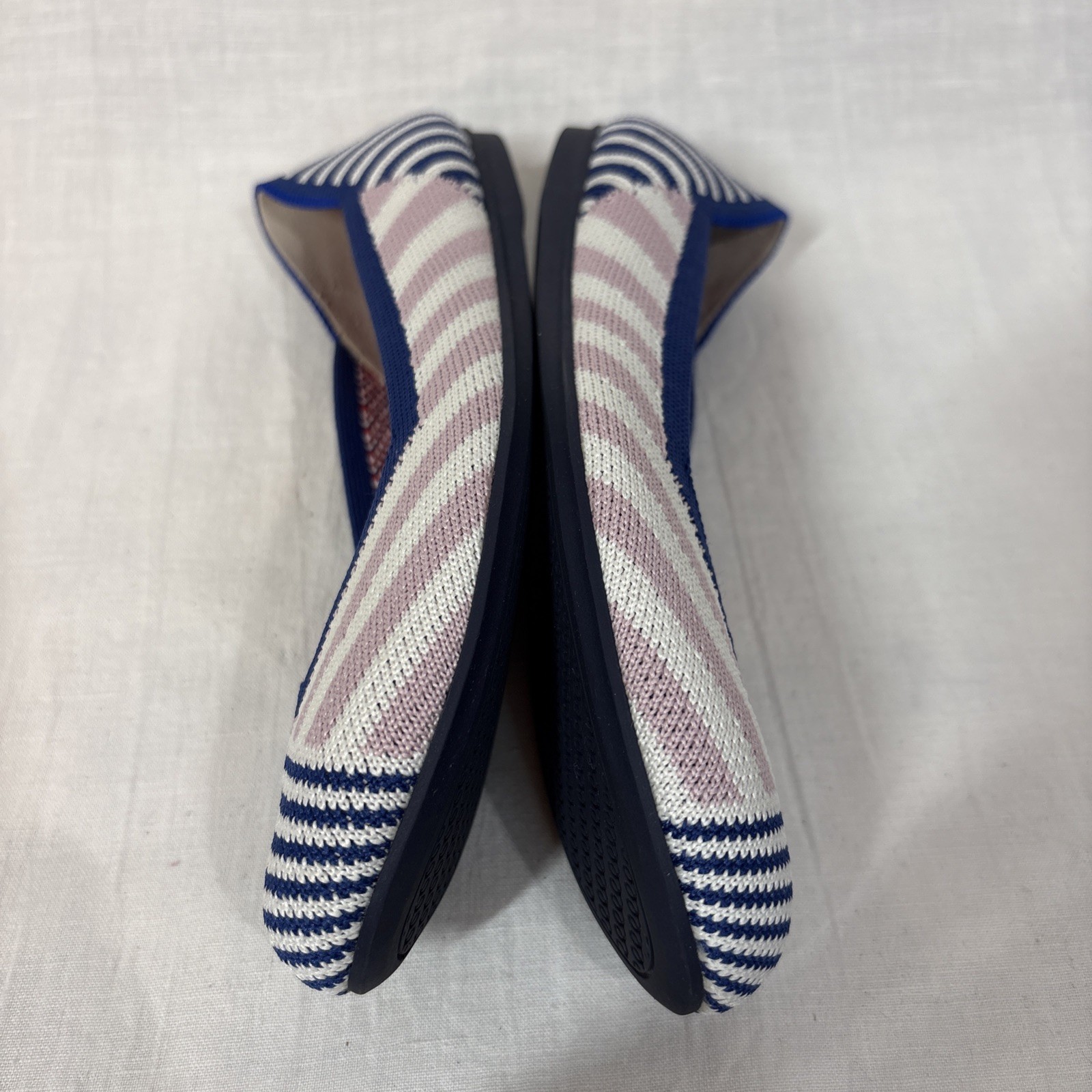 Rothy’s Mixed Stripe Blue Red Pink White Women Size W6 Rare Retired