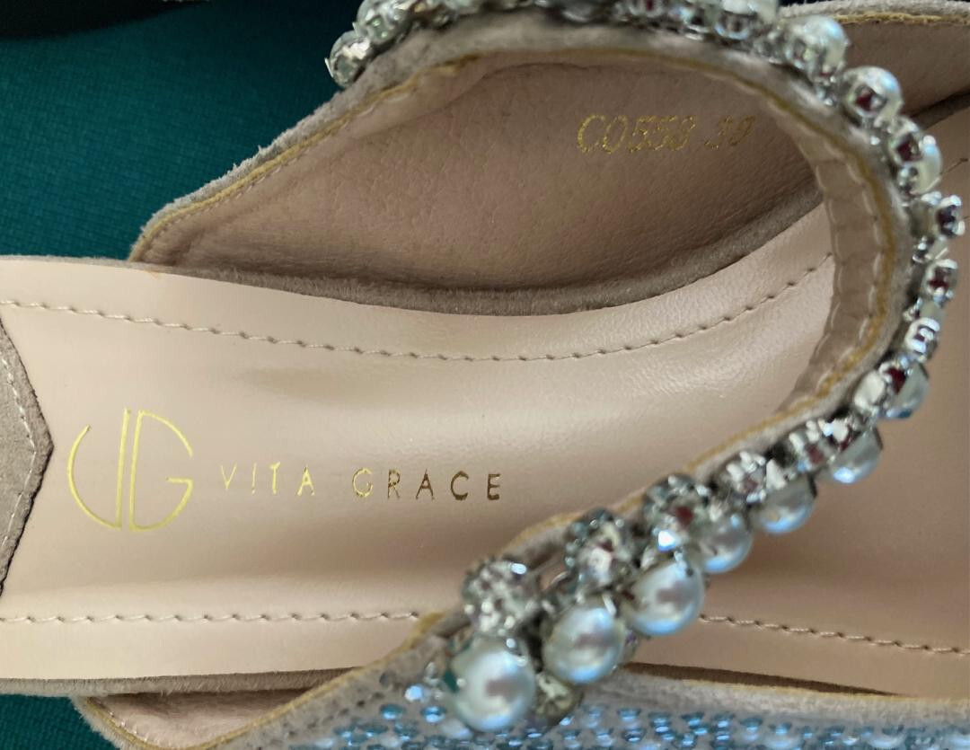 NEW~VITA GRACE~SHOES~IRINA PEARL STRAP~FAIRYTALE~EXQUISITELY STUNNING MULES~WOW