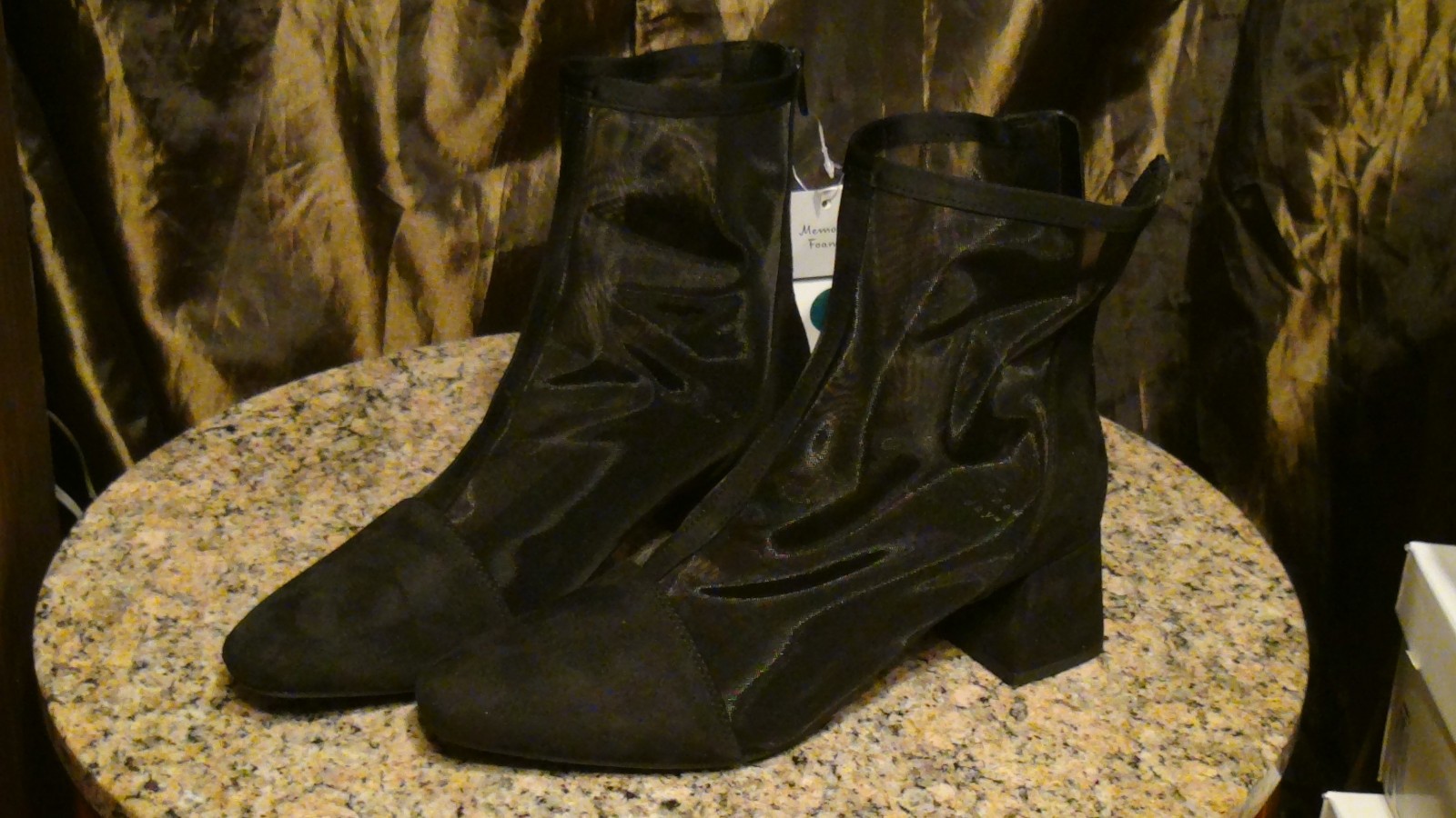 Women’s Celaena Mid-calf 1.75″ Heel See-thru Boots Size 9 Black A New Day