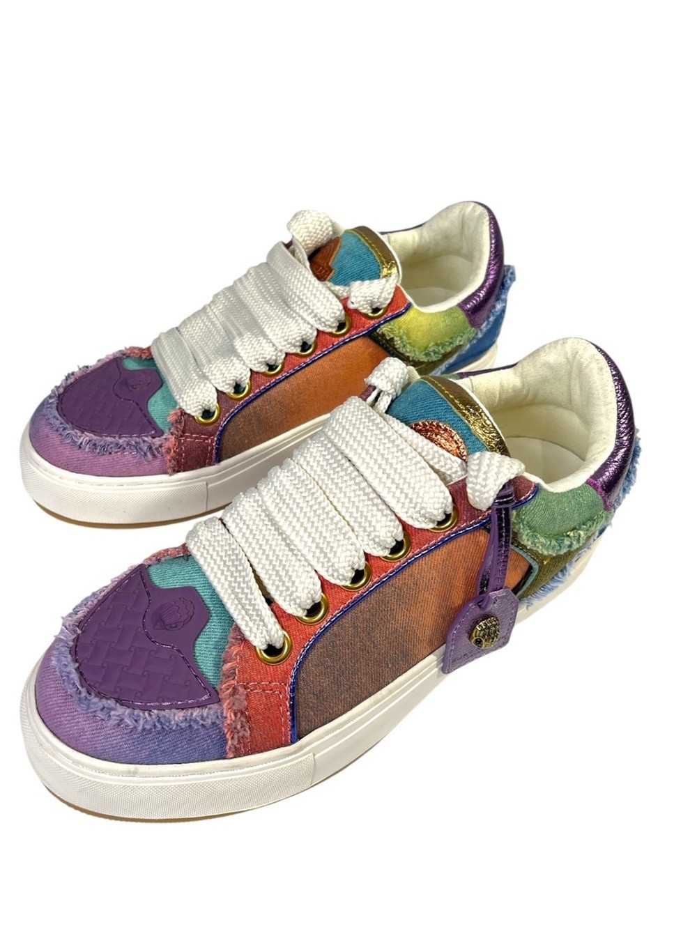 KURT GEIGER London Southbank Tag Denim Sneaker size 8 Multicolor