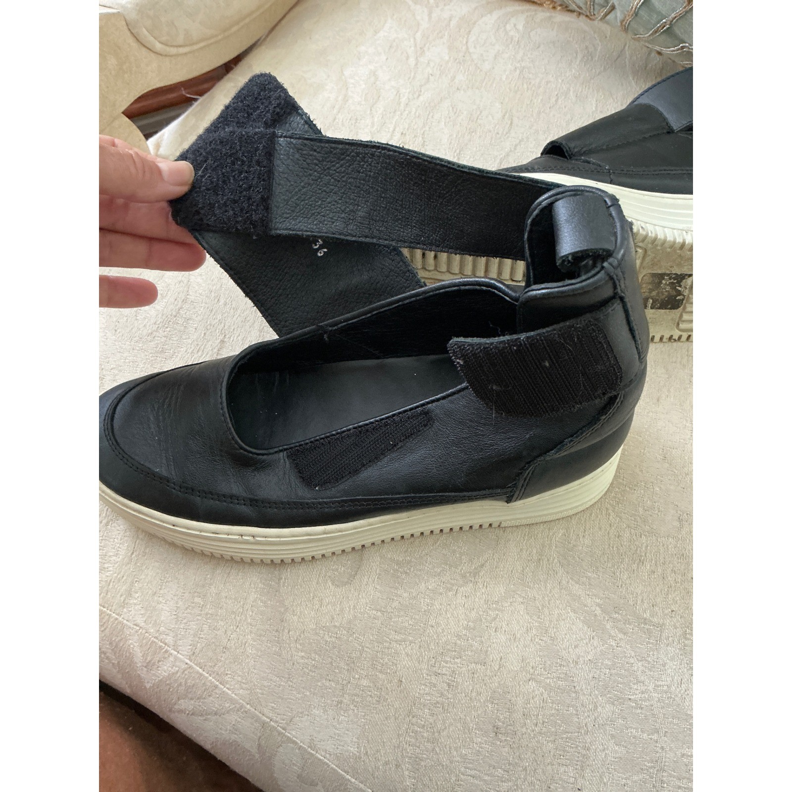 Filling Pieces High Top Cleopatra STRAPPY black leather sneaker size 36/US 6