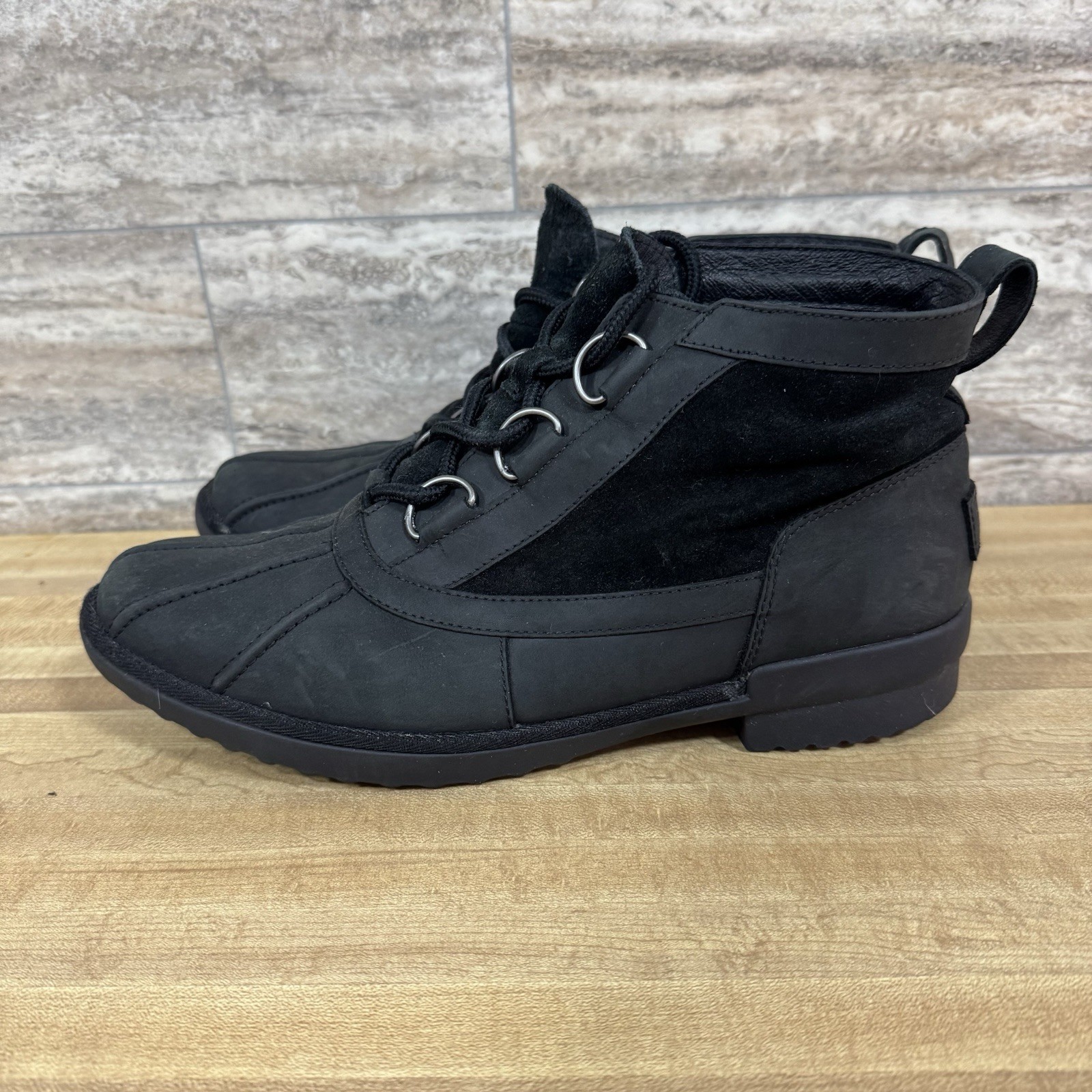 Ugg Womens Heather Waterproof Leather Ankle Boot Size 11 Wool Lined 1095156