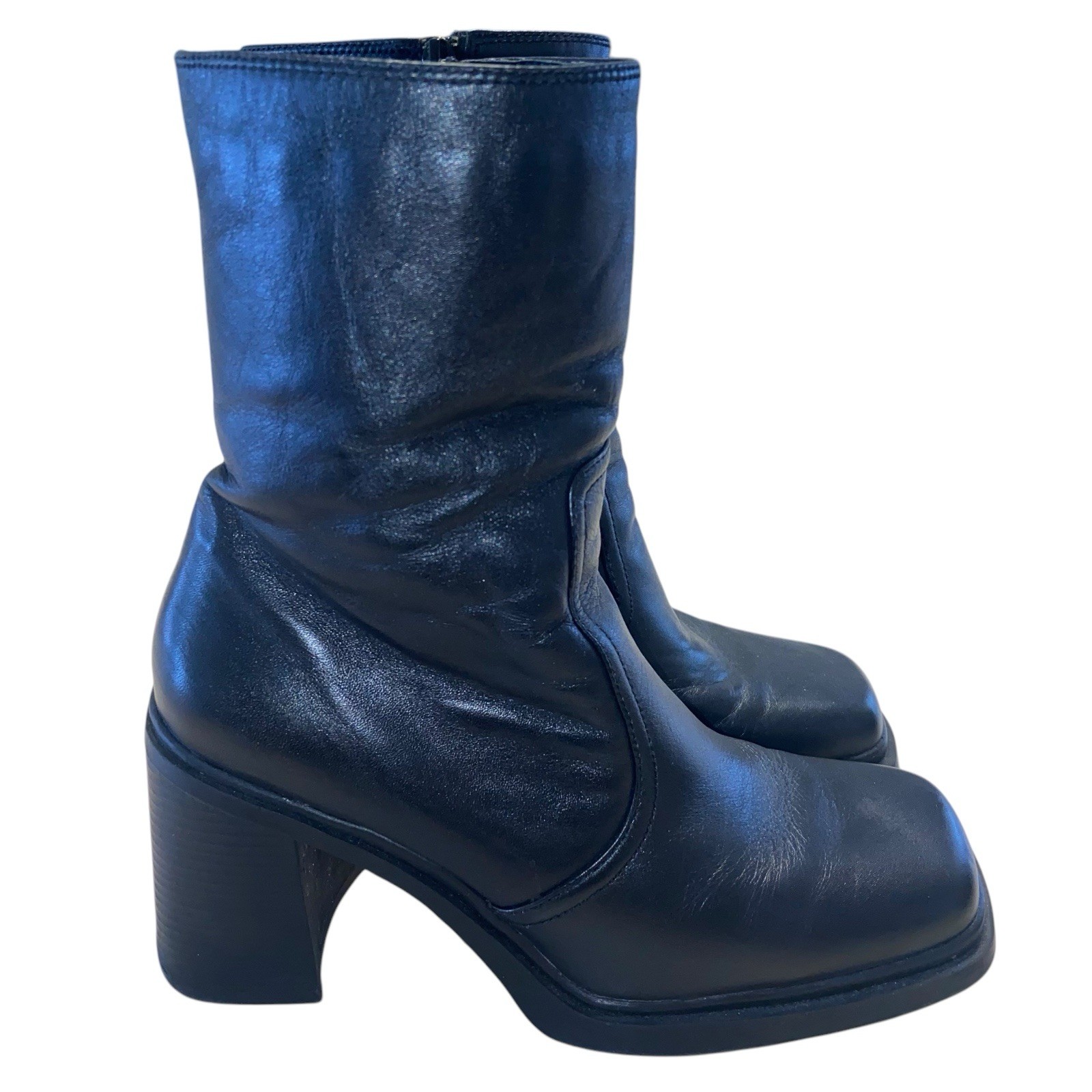 Vintage American Eagle Boots Womens Sz 10 Leather Goth Heel Platform 90s Y2K