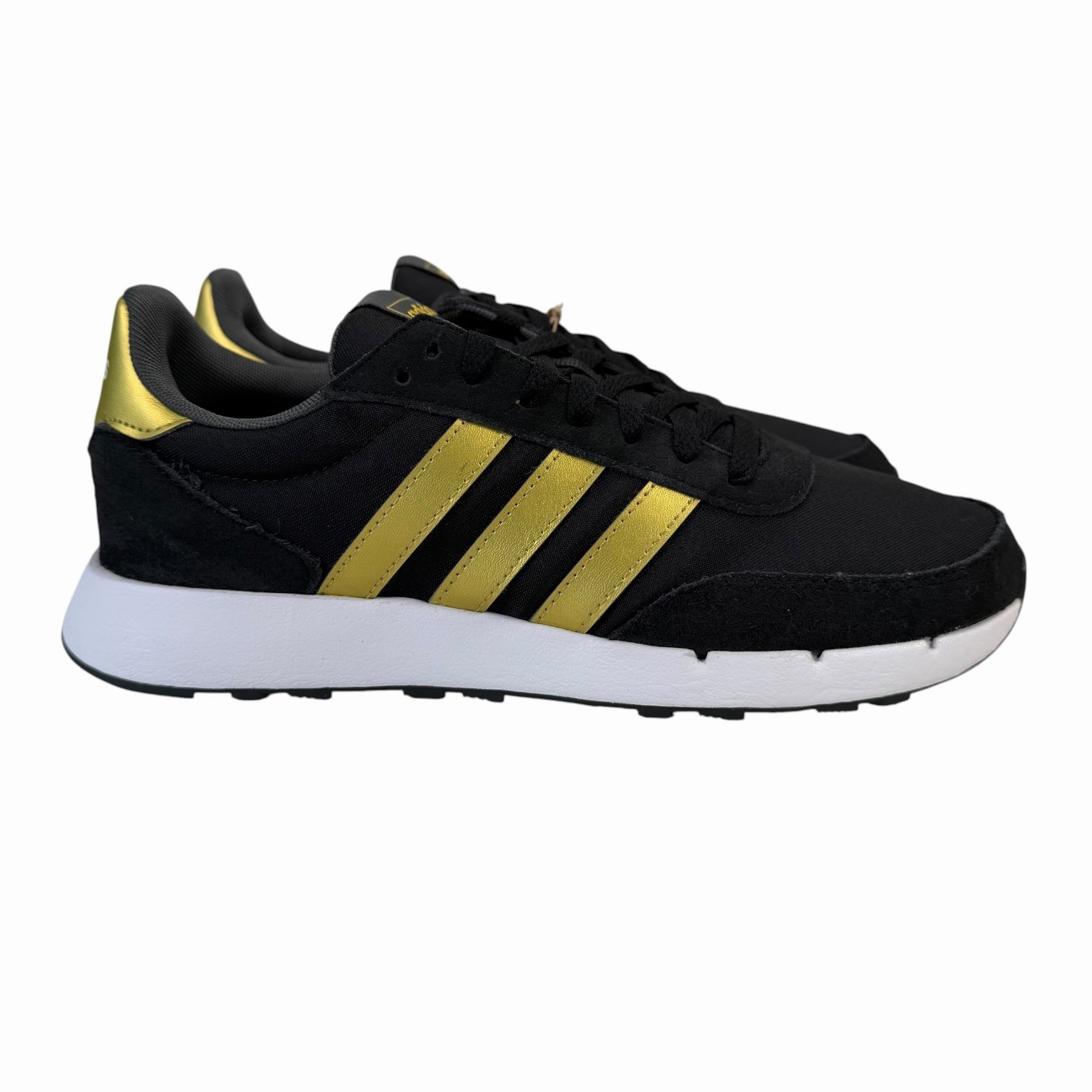 Adidas Run 60s 2.0 Core Black Cloud White Gold Shoes GX1714 Women’s Sizes 6 – 10