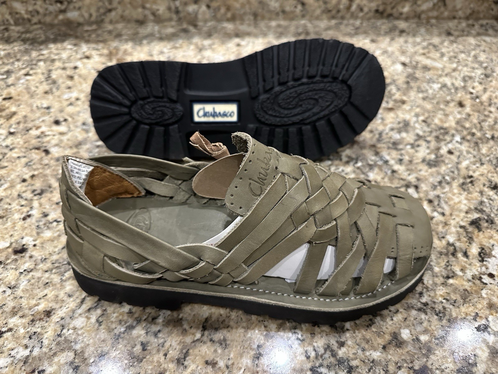 CHUBASCO Mexico Olive Green Sandals Shoes Woven Mens 6 Womens 8 NEW