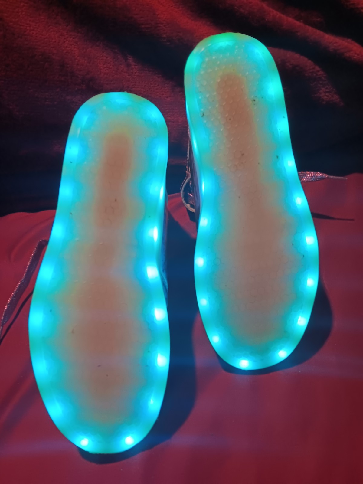 Pink High Top LED Light-Up Sneakers Unisex Adults Size 39 Lace-Up Lightweight