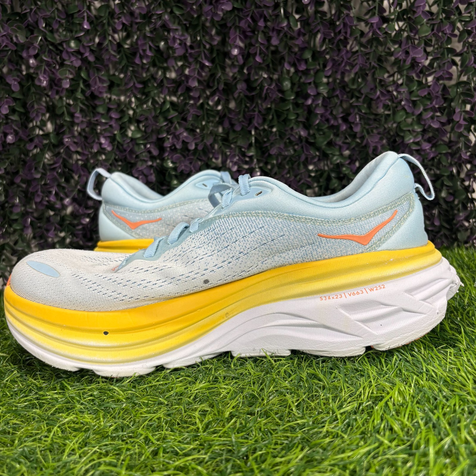Hoka Bondi 8 Womens Size 9B Summer Song Country Air Running Shoe Sneaker Comfort