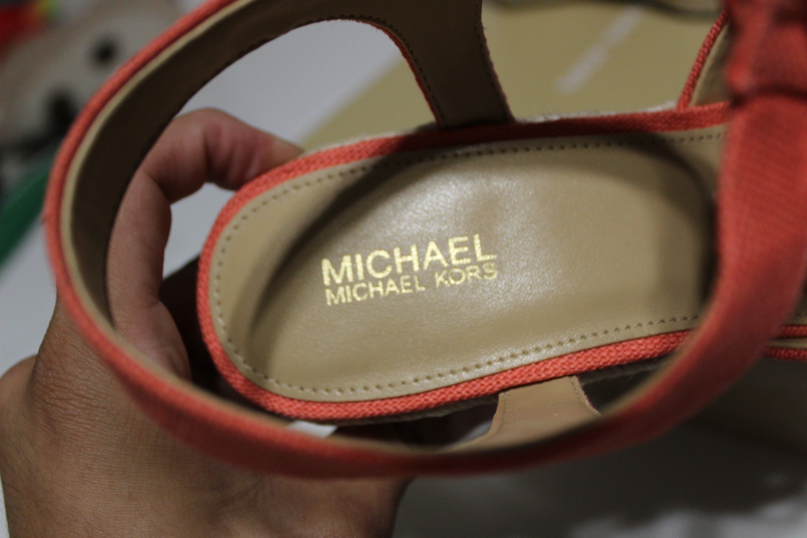 Michael Kors Berkley Womens 10 M Espadrille Pink Canvas Front Zip Wedge Sandal