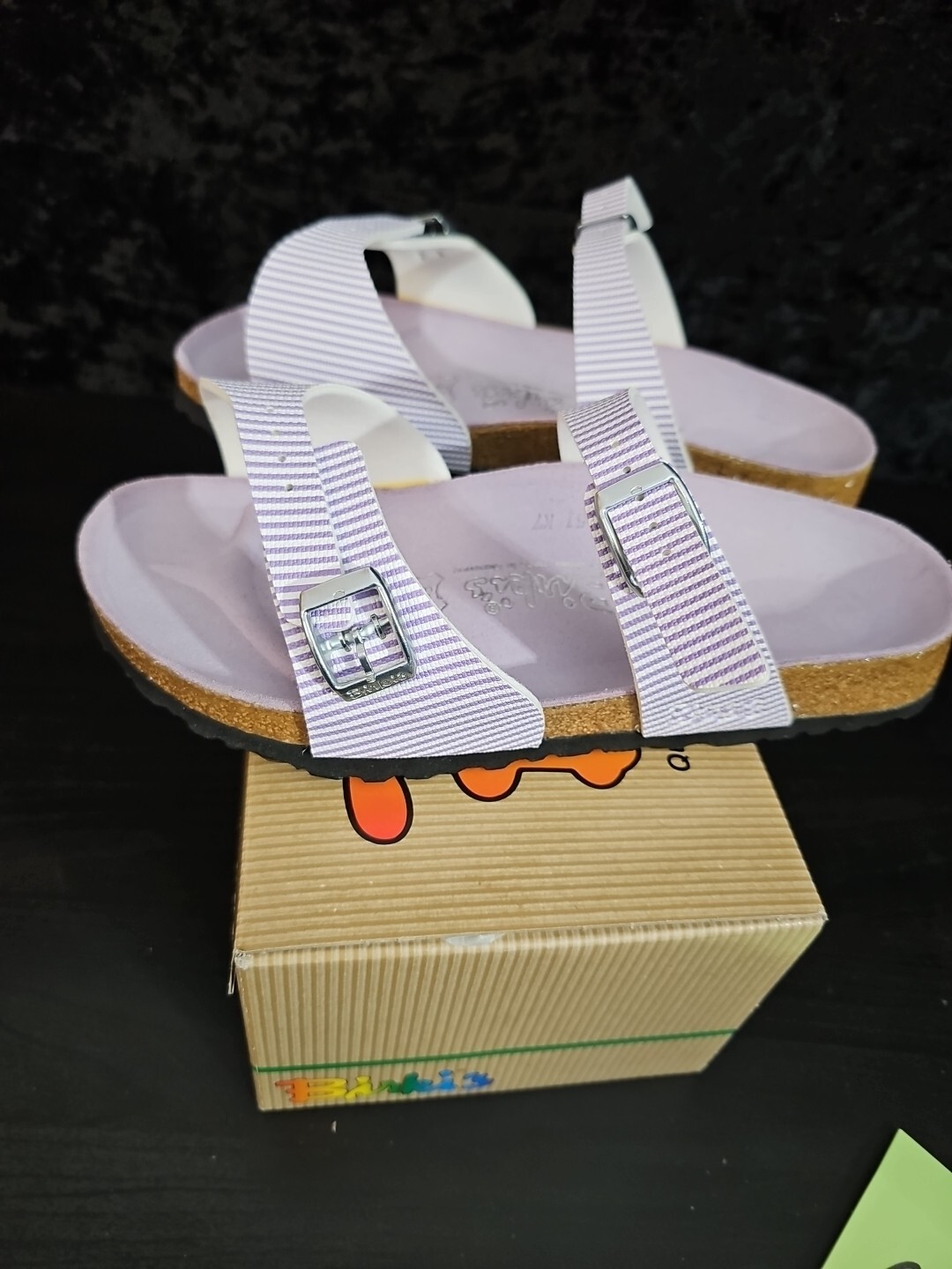 Birkenstock Birkis Aziza Birko Flor Lilac 38= 7 1/2-8 Us Brand New