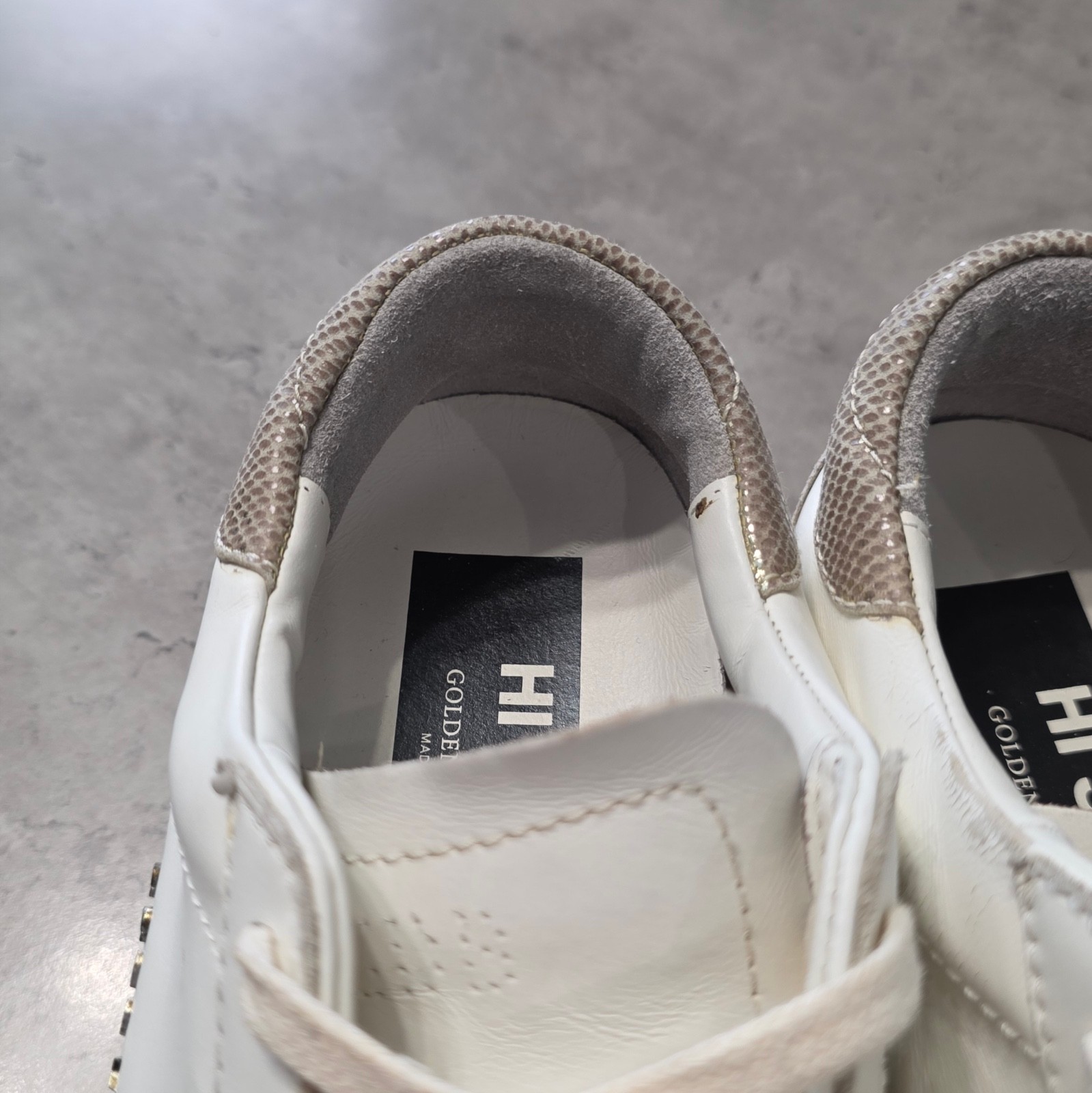 Golden Goose Hi Star Women’s Sneakers White Leather Platform Shoes Size 39