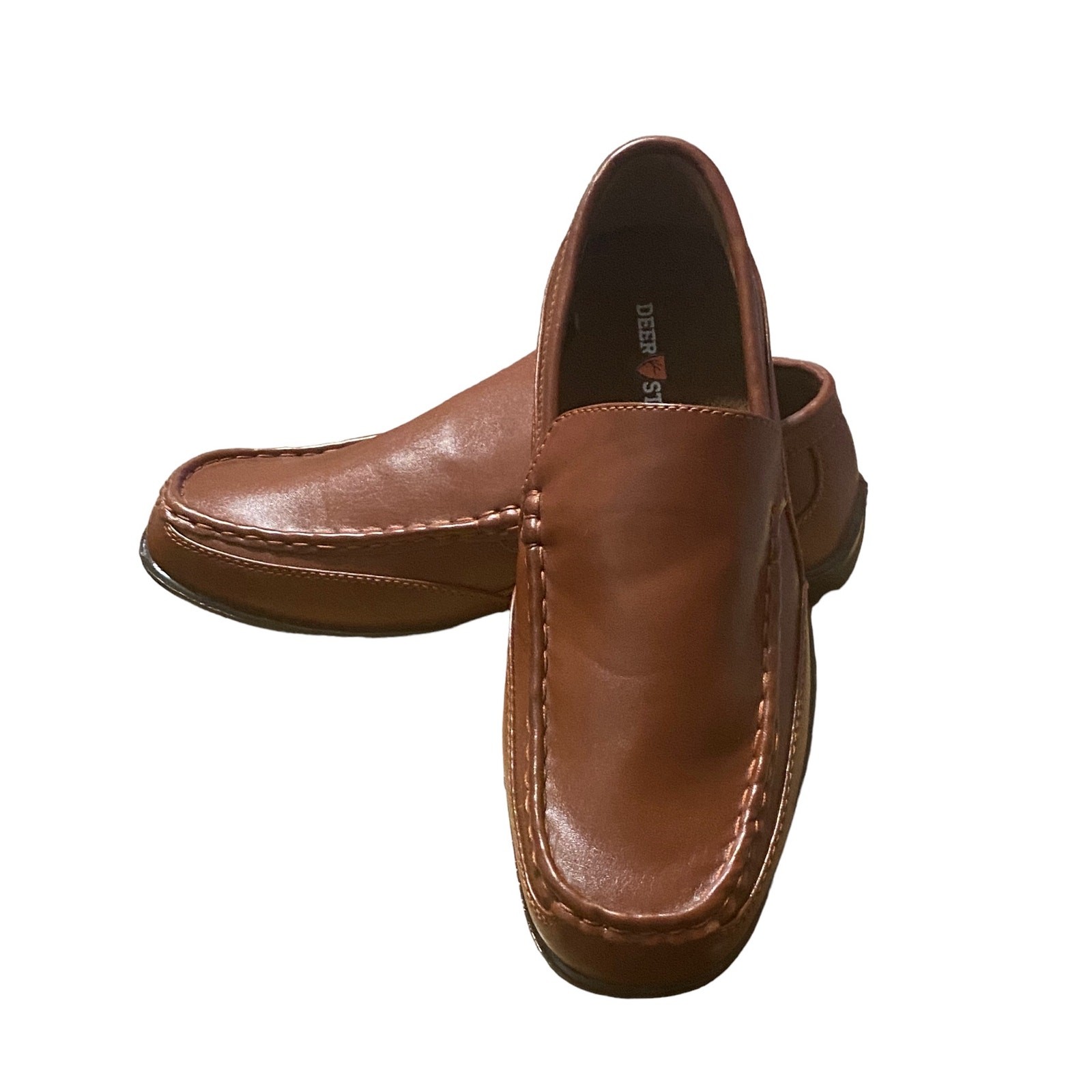 Deer Stags Driving Loafers Synthetic Leather Brown Size 7M