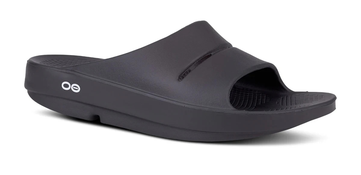 Oofos OOahh Unisex Slide Sandal in Black, Size 10 Women / 8 Men