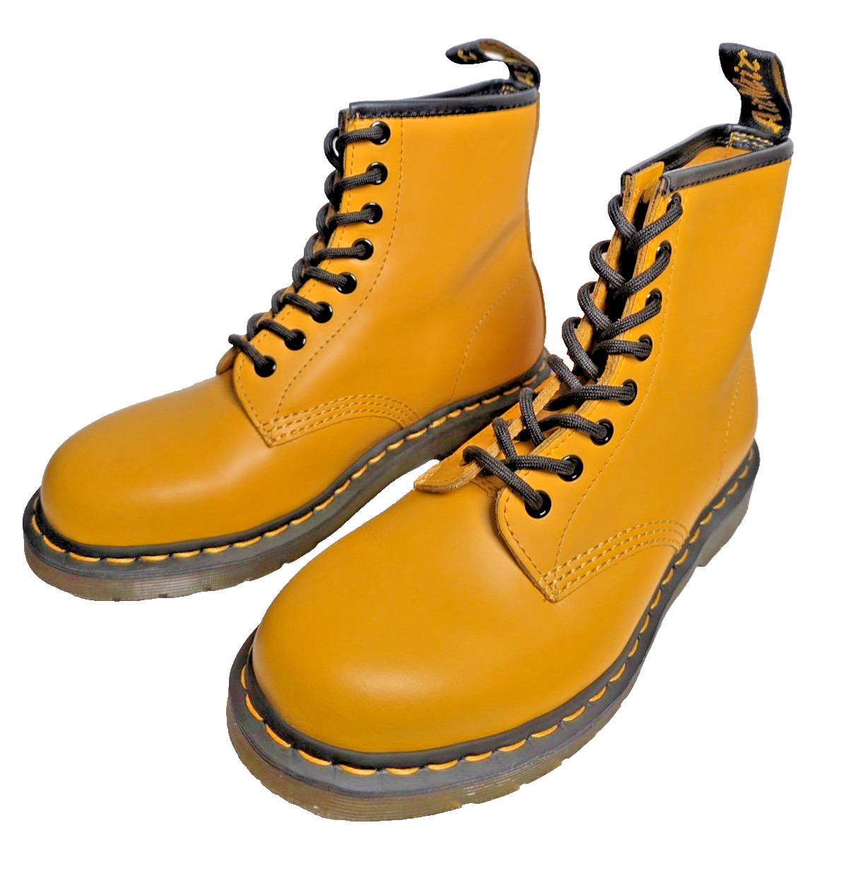 New Dr Martens 1460 Smooth Leather Yellow Combat Boots Men 7 Women 8 Lace Up