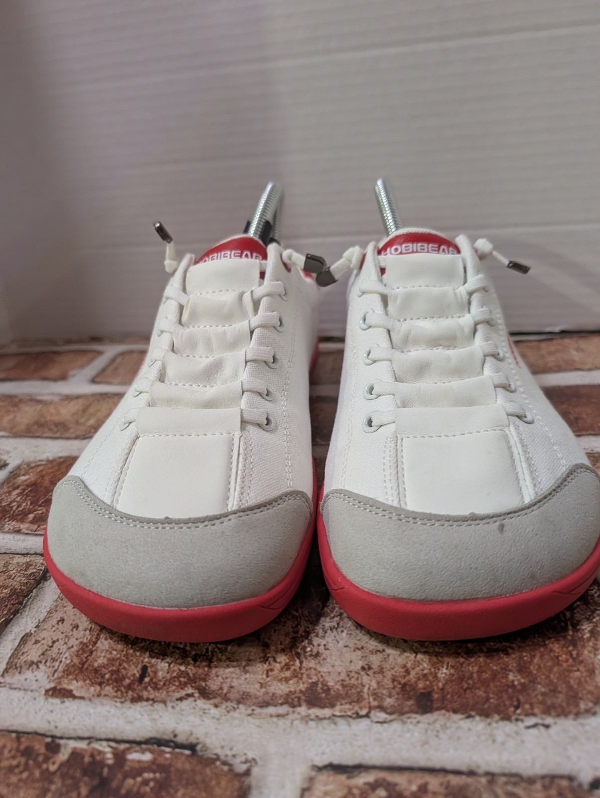 Hobibear Barefoot Shoes Canvas Sneakers White Red Grey Men 6.5 Women 8.5 EU 39