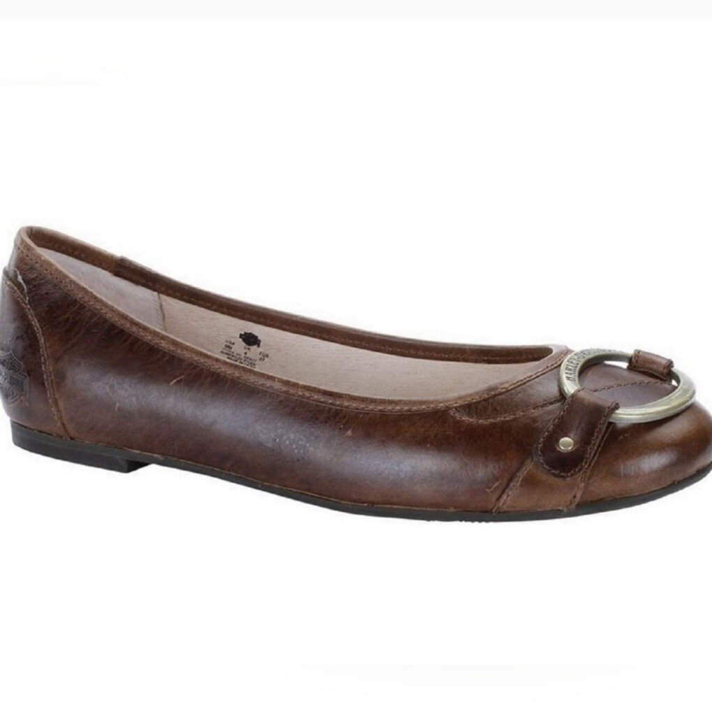 NWOB Harley-Davidson® Women’s Denna Distressed Leather Flats – 7M