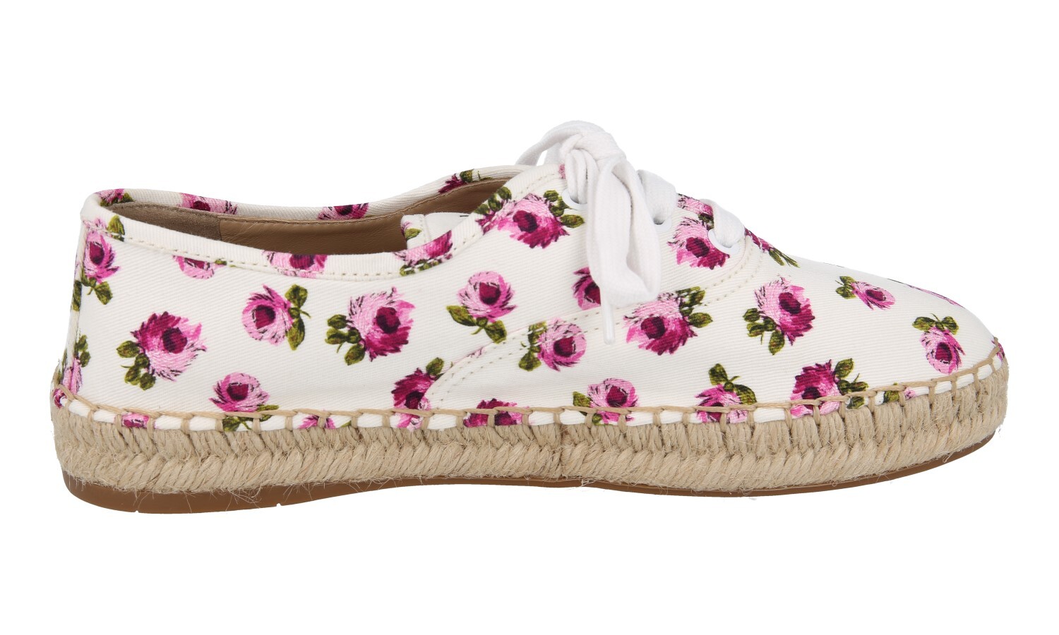 PRADA Canvas Leather Summer Shoes Espadrilles 1E988L Roses NEW – US 6.5 EU 36,5